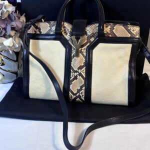 YSL Cabas Tote Cream Exotic