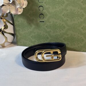 Gucci GG Logo Black Belt