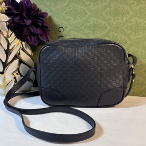 Gucci Black Guccissima Camera Bag