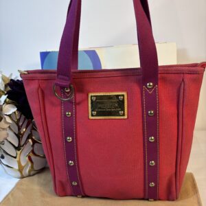 Louis Vuitton Antigua Cabas Mm Red Tote