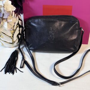 YSL Black Smooth Camera Bag