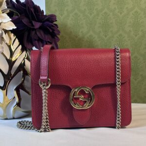 Gucci Red Interlocking 2 Way Carry