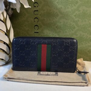 Gucci Guccissima Black Zip Wallet