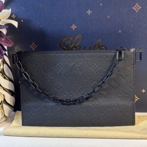 Louis Vuitton Black Pochette with Chain