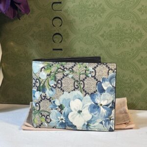 Gucci Monogram Blooms Blue Bifold Wallet