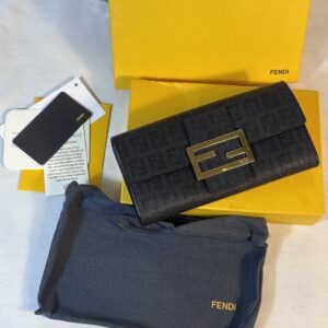 Fendi Zucchino Coated Canvas Forever Continental Wallet