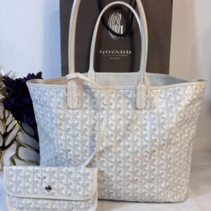 Goyard Goyardine Saint Louis Tote PM White