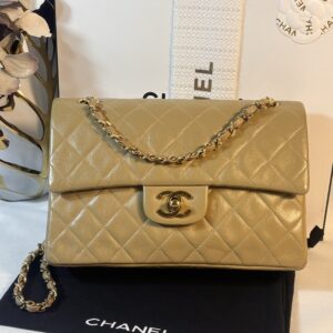 Chanel Double Flap Beige Lambskin