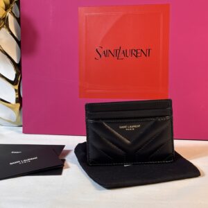 YSL Matelasse Chevron Black Cardholder