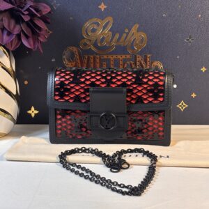 Louis Vuitton Dauphine Black Lace Chain Bag