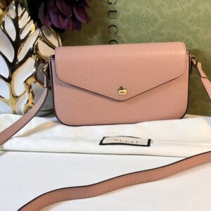 Gucci Pink Embossed Shoulder Bag
