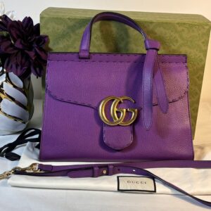 Gucci Purple Marmont Top Handle Flap Bag